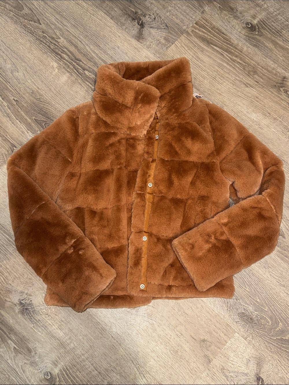 Abercrombie Women’s Faux Fur Puffer Jacket - Chestnut Brown